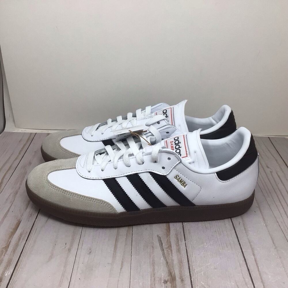 adidas Samba Unisex Indoor Soccer Sneakers White Black Red Size 11M 12W Shoe